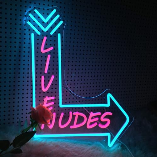 Large Live Neon Sign LED Signs for Man Cave Wall Decor (20X15in)