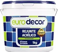 Rejunte Líquido Acrílico 1KG Antimofo Banheiro Interno e Externo com Rodinho Aplicador (Branco)