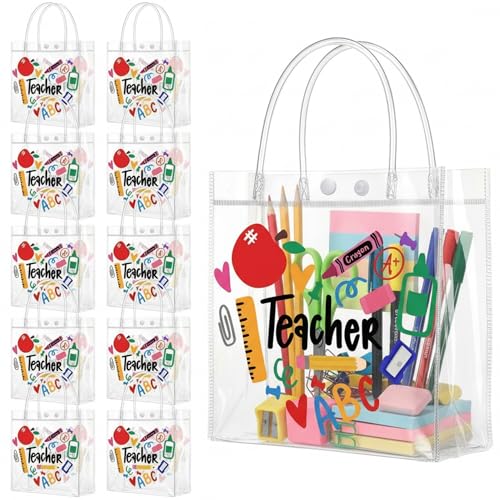 Sweetude 24pcs Back to School Clear Teacher Gift Bags