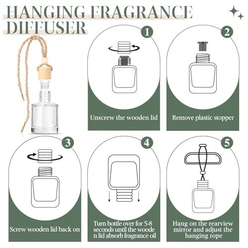 Image of AROIC Hanging Car Air Freshener, 6 Pack Vanilla Cream Long Lasting & Refillable Air Freshener, Natural Plant Essential Oil Fragrance Aromatherapy Diffuser, Car Accessories Interior Set for Women & Men