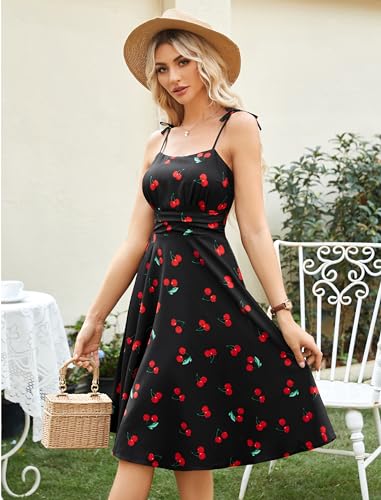 Image of Belle Poque Women's Spaghetti Strap Midi Vintage Tea Party Dress | Belle Poque Women's Spaghetti Strap Midi Vintage Tea Party Dress,A-line,Cocktail Dress,Graduation Homecoming Dress