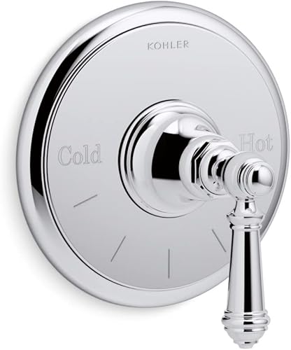 Miniatura 7 de KOHLER T72769-4-BV Artifacts Moldura de válvula termostática con palanca de manija, menos válvula, vibrante bronce cepillado