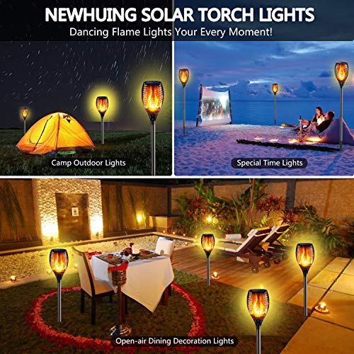 2PCs Solar Torch Lights Outdoor, 43 inch 96 LED, Waterproof Landscape Garden Pathway Light with Vivid Dancing Flickering Flames, with Auto On/Off Dusk to Dawn, for Christmas Lights Decoration - Thumbnail 4
