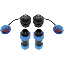 Uonecn SP13 4pin Waterproof Aviation Cable Connectors, Low Voltage Wire Connector, Electrical Cable Connector, Aviation Plug & Socket IP68 Panel Mount-Water Proof Connector