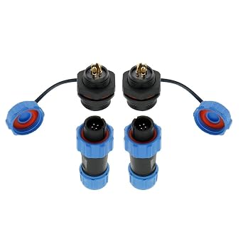 Uonecn SP13 4pin Waterproof Aviation Cable Connectors, Low Voltage Wire Connector, Electrical Cable Connector, Aviation Plug & Socket IP68 Panel Mount-Water Proof Connector