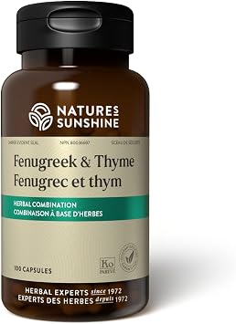 Natures Sunshine Fenugreek & Thyme, 100 Capsules, Kosher | Supports the Respiratory System and Helps Soothe Mucous Membranes