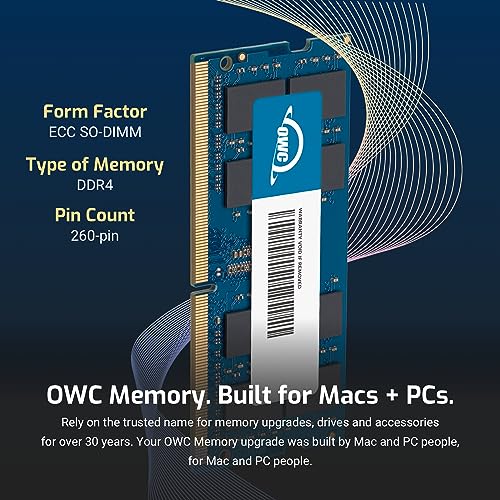 Image of OWC 32GB (2x16GB) Compatible with Synology D4ECSO-2666-16G, D4ES01-16G | DDR4 2666MHz ECC Unbuff SODIMM 2Rx8 1.2V Memory for NAS DiskStation, RackStation, FlashStation, & NVR DVA | 32GB (2x16GB) PC4-21300 DDR4 2666MHz ECC Unbuff 2Rx8 CL19 260-pin SODIMM, Also Replaces Synology D4ES01-16G