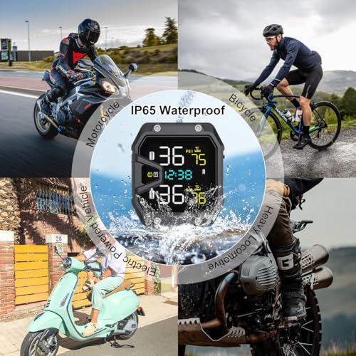 OBEST Sistema di Monitoraggio Della Pressione Pneumatici TPMS, Allarme Pressione Pneumatici, Monitoraggio Della Temperatura e della Tensione, Supporta Uscita USB, Ricarica Rapida - 4