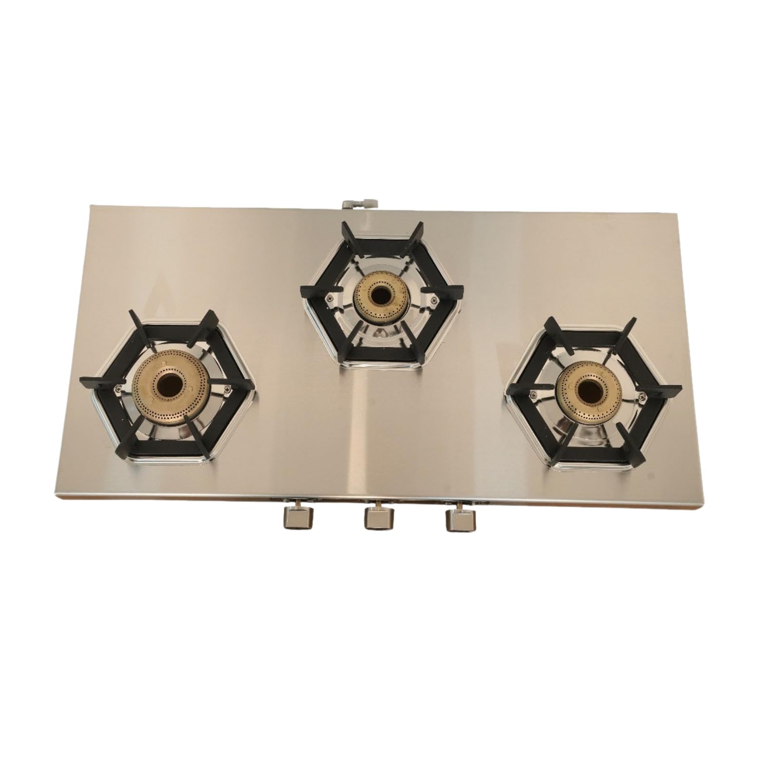 3 Burner Gas Stove Hob | Stainless Steel Built-In Cooktop with Hexagonal Brass Burners, Heavy Duty Pan Supports, Manual Ignition, LPG Gas Hob for Modern Kitchen-image-37
