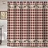 Brown texas star western shower curtain primitive star red and beige buffalo plaid rustic country farmhouse bathroom decor waterproof polyester fabric shower curtain 72 x 72 inch berry  urban country home decor