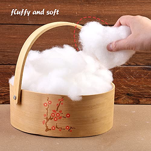 Image of LOKUNN 8.8oz /250g Polyester Fiber Fill, (2.12oz~3.97lb) Stuffing Pillow Filling Cushion Filling, Batting High Resilience Fill Fiber, Stuffing for Stuffed Animals /DIY Crafts (White)