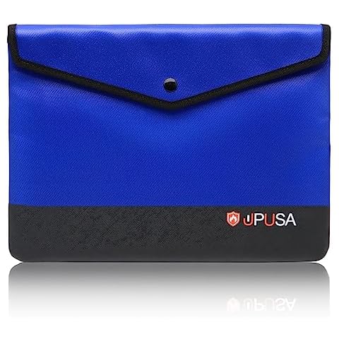 5200℉ Fireproof Document Bag,Waterproof Fireproof Bag with Heat Insulated,Fireproof Money Bag with Zipper Closure for Cash,Important Documents 11" X 7.7"(Blue) Cover
