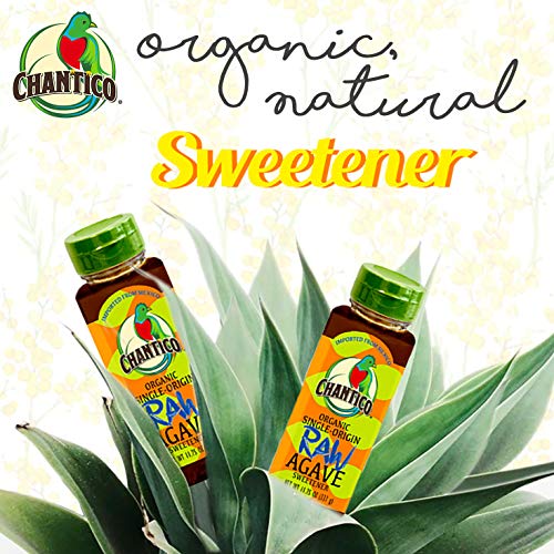 Chantico Agave Sweetener (Raw Agave, 2 Pack of 11.75oz Bottles) Organic Natural Sugar Substitute with a Low Glycemic Index and a Premium Food Taste - Stevia Alternative That Can Be Used For Baking