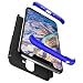 Produktbild JMGoodstore Hülle Kompatibel Nokia 8.1/Nokia X7,+Panzerglas Displayschutzfolie,3 in 1 Ultra Dünn 360 Full Body Anti-Kratzer Hart PC Skin Glatte Bumper Blau+Schwarz