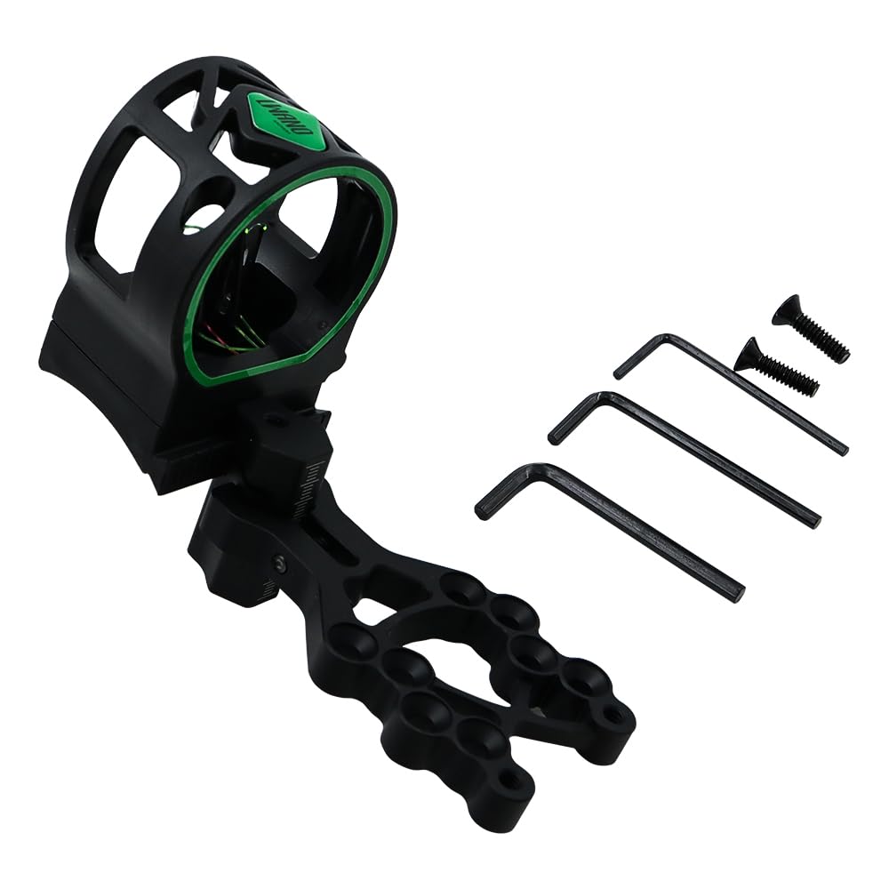 Sarini 5 Pin Compound Bow Sight,Archery Bow Sight,Black Aluminum Alloy Outdoor Night Archery Quick-Adjust Sight,Magnification Bow Sight for Compound Bow Hunting Shooting