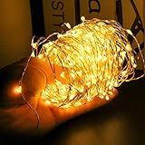 24HOCL 66FT 200 LEDs Starry Fairy Lights String Lights, Bendable Copper Twinkle Lights with 4...