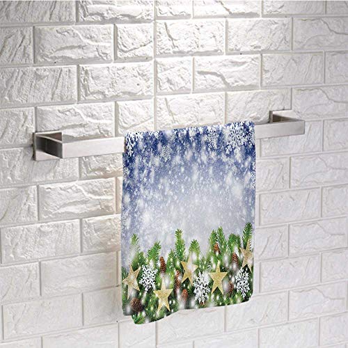 DayDayFun Christmas Cute Towel Set Snow Time with Falling Flakes and Bokeh Backdrop