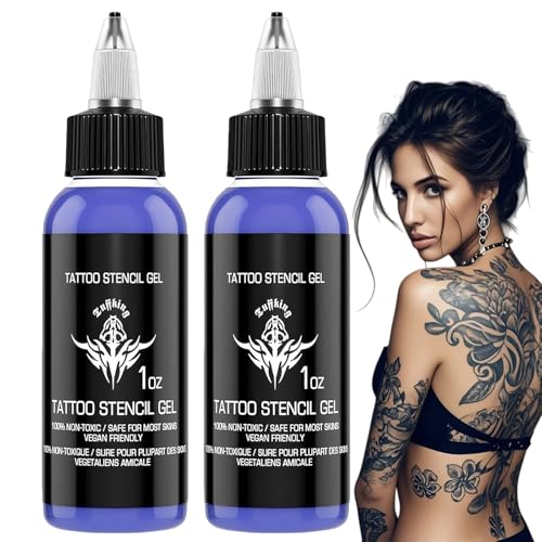Tattoo Transfer Gel Professional Smudge-Proof Stencil Paper Gel for Tattoo Artists Easy Application & Long-Lasting Formula Safe for Skin 2PCS