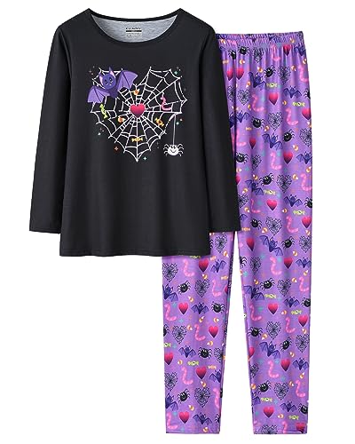 Image of Tie Dye Mermaid Sloth Christmas Halloween Pajamas for Girls Long Sleeve and Pants Nighty PJS 2-piece Set Size 6-16