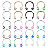Mayhoop 16G Stainless Steel Horseshoe Nose Septum Rings Piercing Jewelry Cartilage Helix Tragus Earring Hoop Lip Horseshoe Piercing Retainer for Women Men 6mm 8mm 10mm
