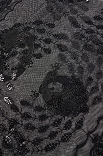 Image of BABEYOND 1920s Sequined Shawl Wraps for Women Fringed Evening Cape Wedding Bridal Shawl Scarf for Evening Dresses Party