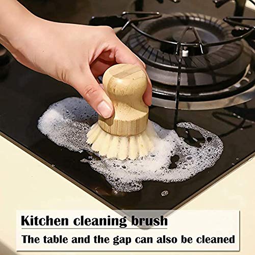 Set Di 3 Spazzole In Bambù Per La Pulizia Della Cucina: Mini Scopette Per Piatti, Pentole In Ghisa E Verdure, Ecologiche - 4