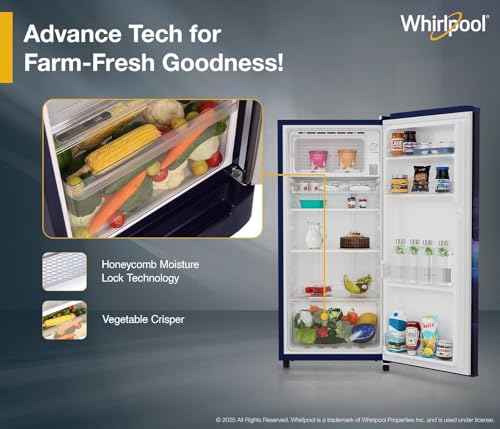 Whirlpool 184 L 2 Star Direct-Cool Single Door Refrigerator (205 WDE CLS 2S SAPPHIRE BLUE-Y, Blue, 2026 Model) 7 51cK+WlIHNL