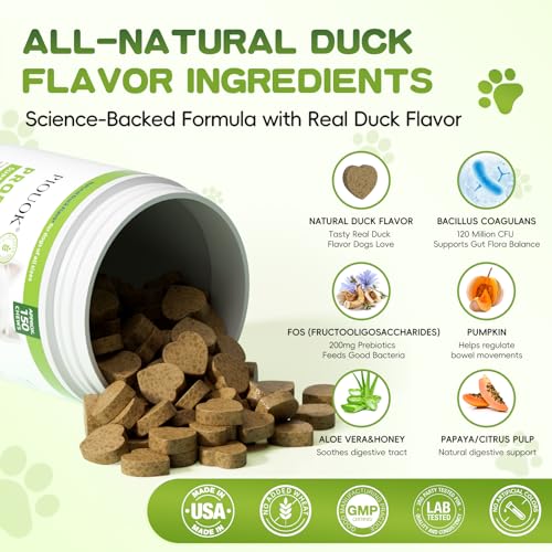 Probiotics for Dogs - 150 Soft Chew, Dog Probiotics for Digestive Health and Diarrhea, Allergies & Immune Support Dog Probiotic Supplement, Daily Probiotics for All Dogs, Natural Duck Flavor — view 6