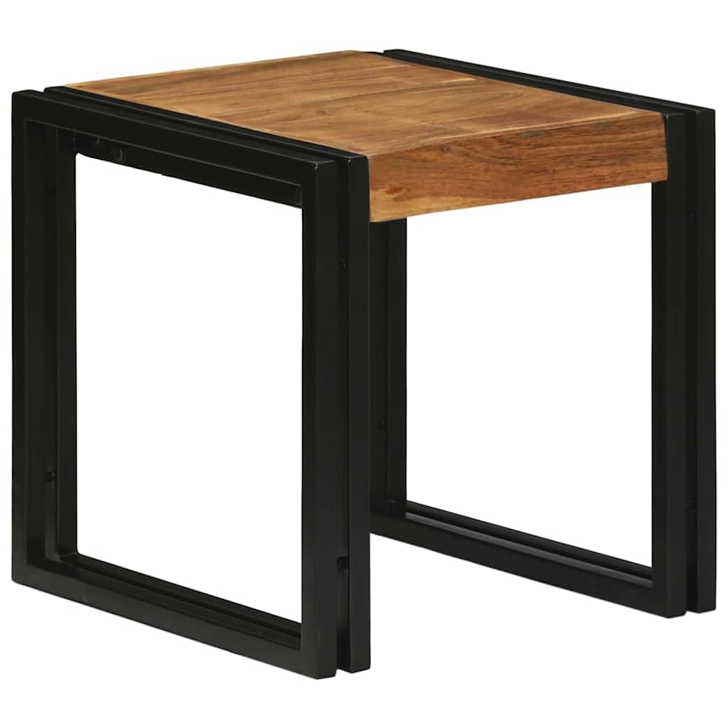 Tavoli Nesting 3 Pezzi Legno Acacia e Metallo