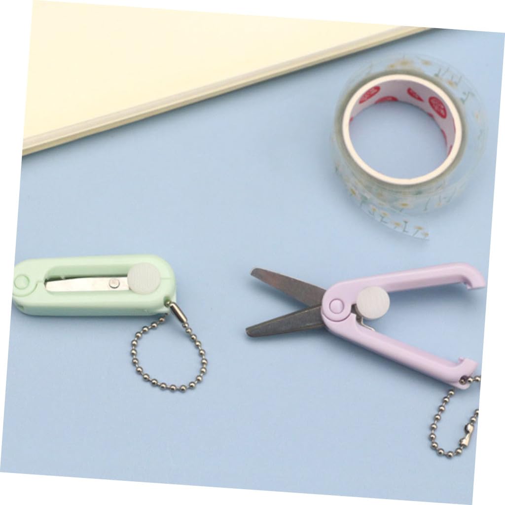 Tofficu 3 Ensembles Ciseaux Portables Coupe-Coutures Ciseaux À Tissu Petits Pour Coupe-Fil D'Artisanat Sans Danger Pour Les Enfants De Travail 5 pièces * 3