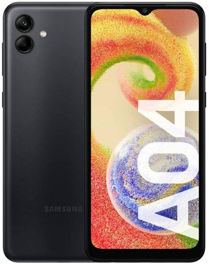 SAMSUNG Galaxy A04 4G LTE (128GB + 4GB) Unlocked Global Worldwide (Only T-Mobile/Mint/Tello Metro USA Market) 6.5" 50MP Dual Camera + (w/Fast Car Charger) (Black)