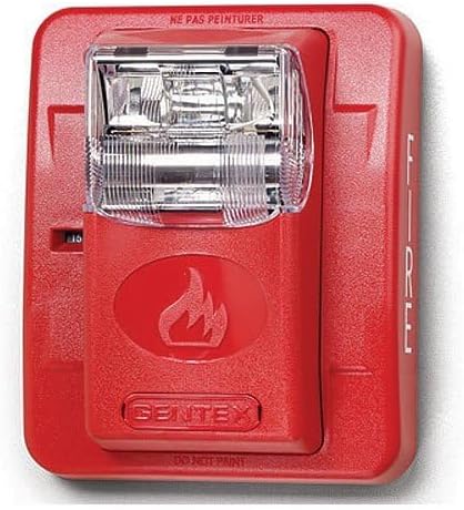 GES3-12WR Commander Series Strobe Only, Selectable Candela Strobe, Wall Mount, Red Faceplate
