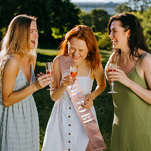 Image of Semato Bachelorette Party Favors BRIDE TO BE Sash-Rose Gold Glitter Shiny Bride to be sash with for Bridal Shower Decorations and Bridal Shower Gift