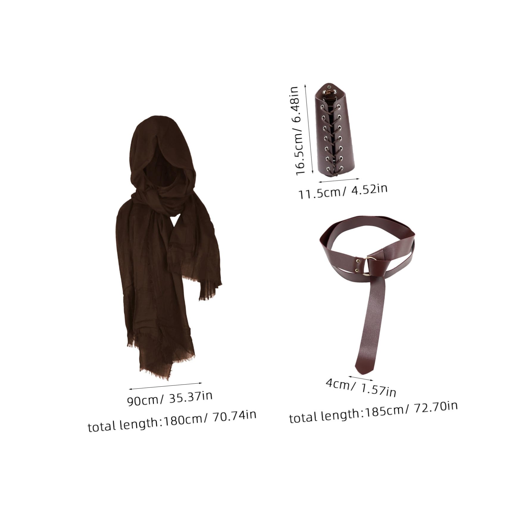 Healeved Complete Knight Cosplay Kit Cape Belt Bracers Medieval Props Man's Accessories