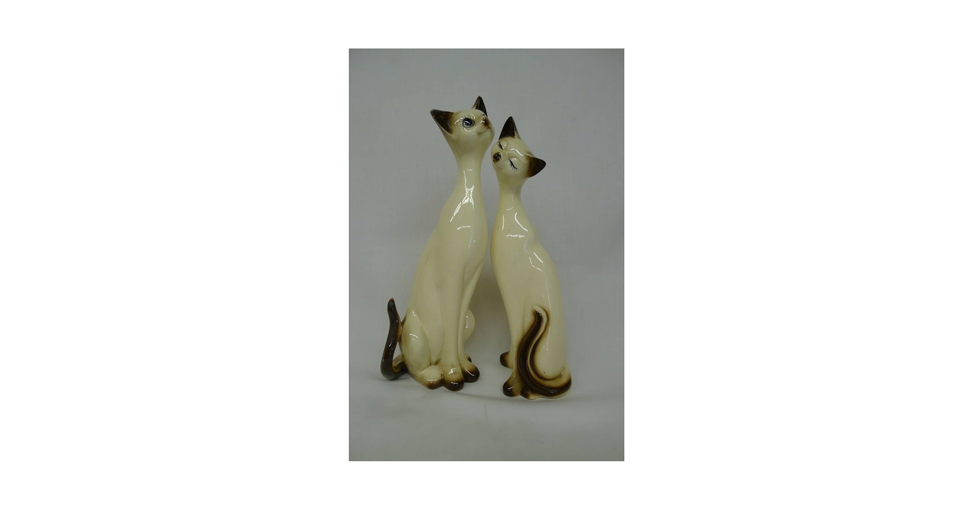 Amazon.co.jp: gg215昭和レトロ 猫の置物 高さ36㎝と33㎝のペア