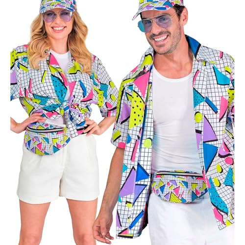 W WIDMANN MILANO Party Fashion - Camisa 80s Funky Fashion, Traje de Fiesta, Camisa, Top, Disfraces de Carnaval