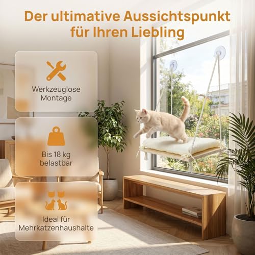 Hamac pour chat résistant aux chutes grâce aux ventouses fixes - 8