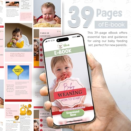Image of O'doe BPA-Free Silicone Baby Feeding Set | Thick & Soft Suction Plates, Baby Food Bowl, Wooden Fork & Spoon, and More | Make Mealtime Fun and Easy for Your Little One