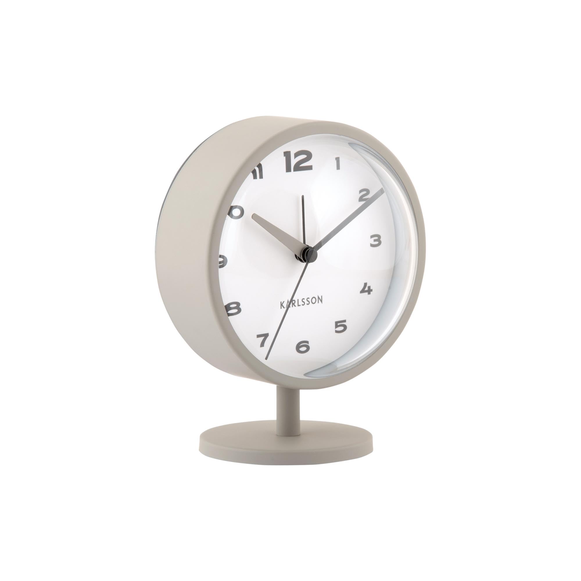 Karlsson Brisk Alarm Clock on Stand with Dome Lens (Dark Grey)