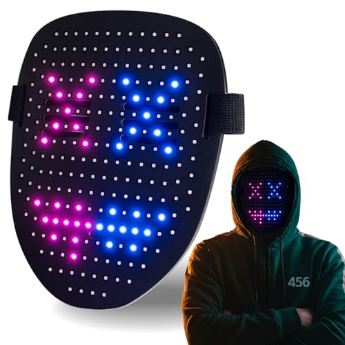 BBDKL Gesture-Activated LED Face Mask for Cosplay & Parties