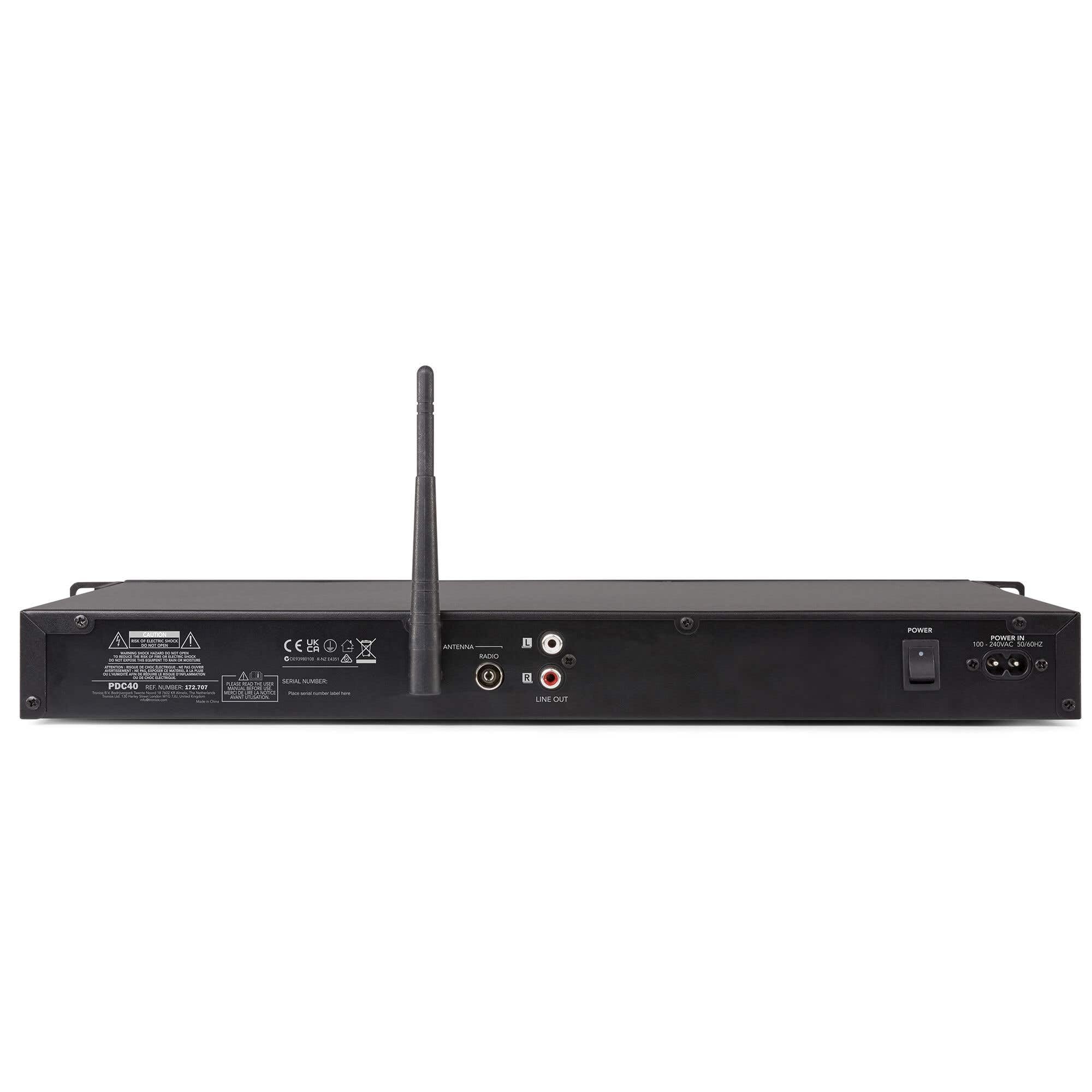 Power Dynamics PDC40 Sintonizador enracable Dab+ & FM con Reporductor MP3 por USB, Bluetooth y Mando a Distancia