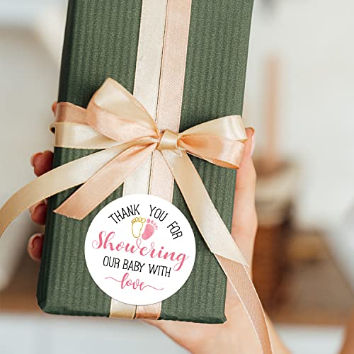 Pink Baby Shower Stickers, Thank You For Showering Our Baby With Love Stickers, Baby Shower Favors For Girls, Thank You Stickers Baby Shower, 2 Inch, Pack Of 50. #TOP6