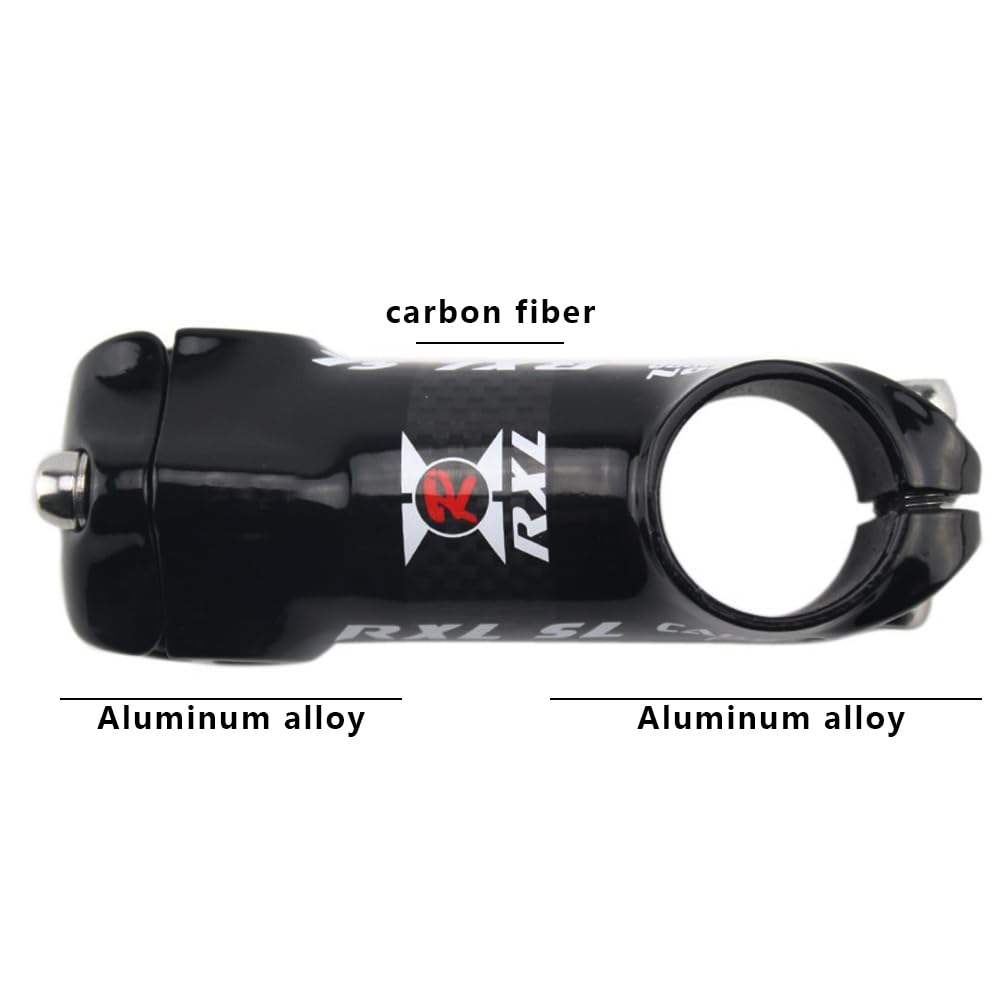 RXL SL PRO Lega di Alluminio Rivestito in Fibra di Carbonio della Bicicletta della Strada/MTB Gambi Manubrio Parti di Biciclette 25.4 * 50/60/70/80mm Nero 3K Lucido (25.4 * 80mm)