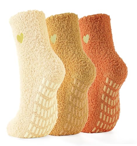 Image of Slipper Socks for Women Men Grip Hospital Socks with Grips Fuzzy Non Slip Warm Womens Gifts
