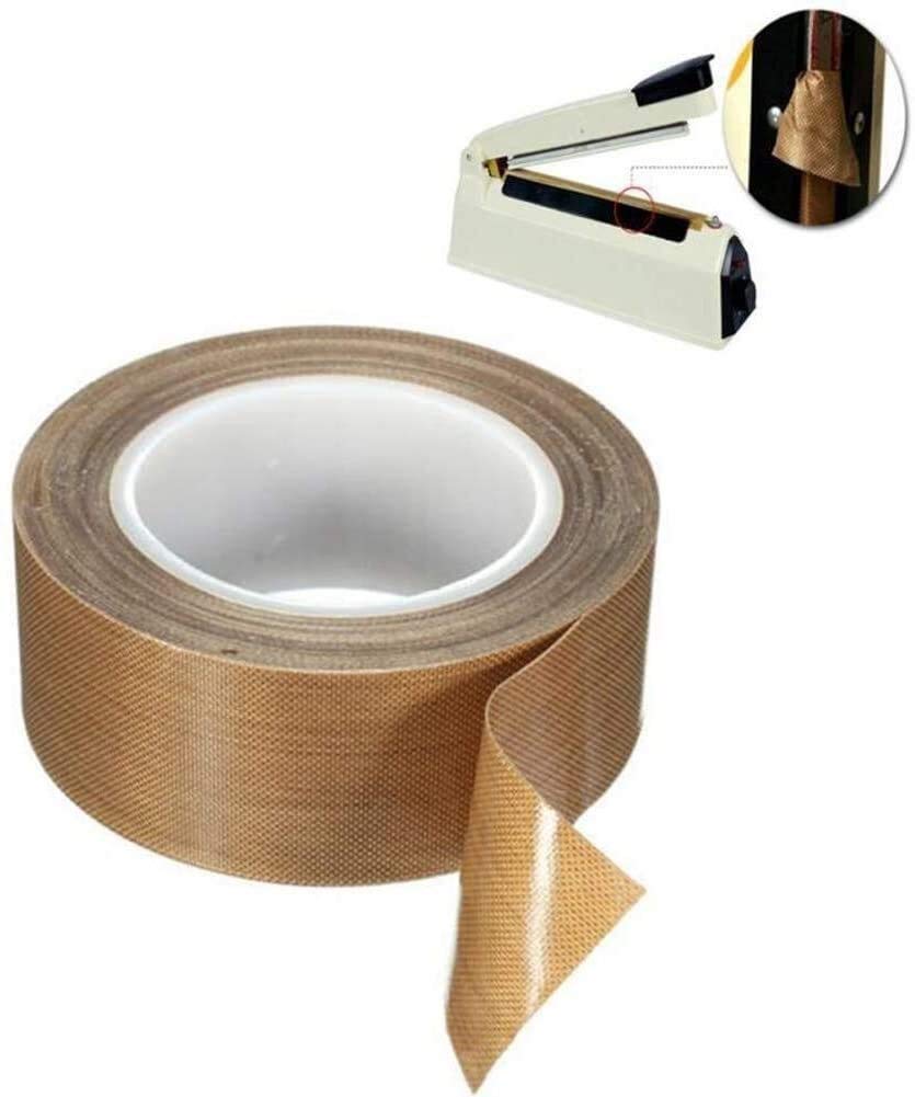 Cinta resistente a altas temperaturas, Cinta adhesiva PTFE para máquina de sellado al vacío, aislamiento ignífugo 300 grados eléctrico de alta temperatura 973 cinta antiquemadura(13 mm)