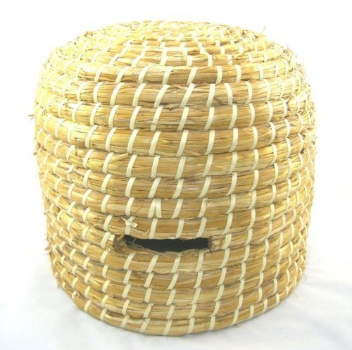 Traditional Straw Beekeeping Skep with Entrance