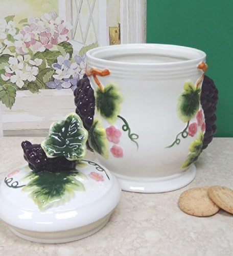 Amadora white grapes ceramic water jar