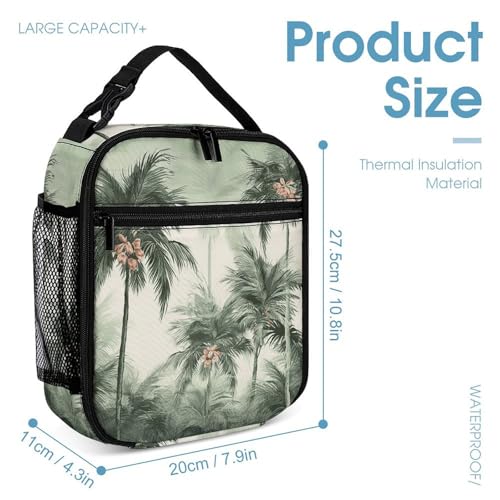 Tropical Palm Trees Backpack Set Lightweight Bag Lunch Box Pencil Bags for Women Men Bookbags 3 in 14