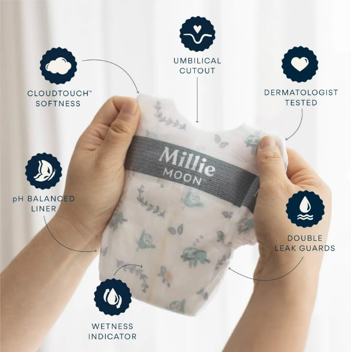Image of Millie Moon Luxury Diapers - (Size - 2 and Count - 96)