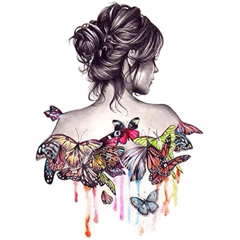 Geboor DIY Oil Painting by Numbers Kits, Canvas Oil Painting Beautiful Girl with Butterfly for Adults and Drawing Beginner with Brushes Without Frame Cover